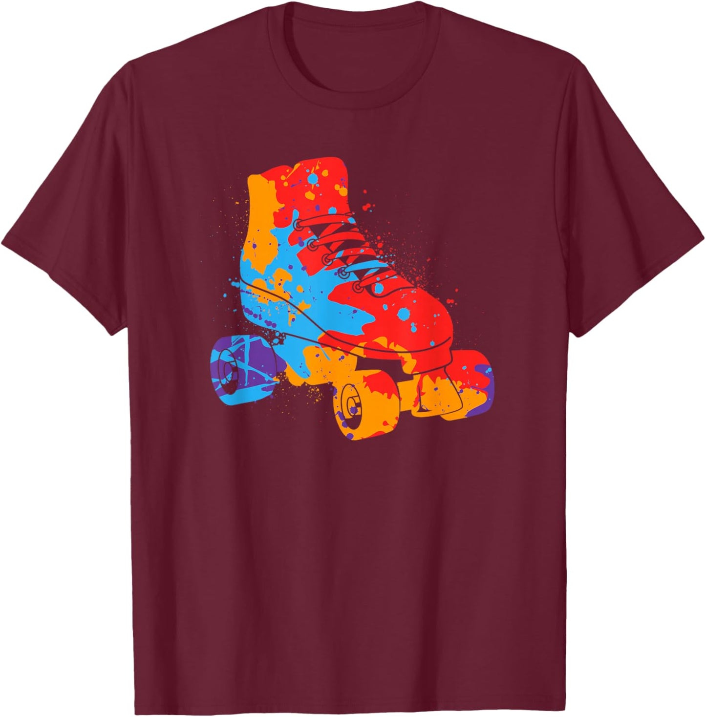Roller Skater Colorful Rollerskate Women Roller Skating Kids T-Shirt - T-Shirt | Maroon
