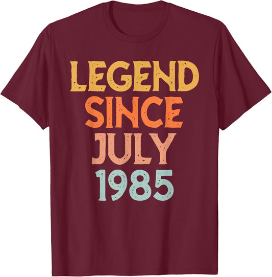 Vintage 1985 pour Hommes Femmes 41 Ans Juillet 41e Anniversaire T-Shirt - T-Shirt | Maroon