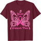 5 Year Cancer Free Breast Cancer Awareness Butterfly Women T-Shirt - T-Shirt | Maroon