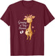 Growing A Tiny Human Cute Giraffe Pregnancy Announcement T-Shirt - T-Shirt | Maroon