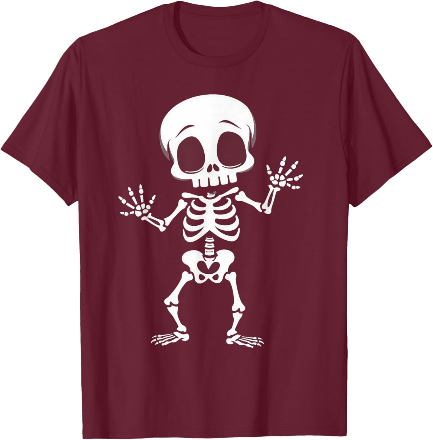 BOO Skeleton halloween kids boys toddler men funny costume T-Shirt - T-Shirt | Maroon
