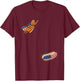 Funny 4th of July Patriotic Hot-Dog BBQ Flying into Bun 250 T-Shirt - T-Shirt | Maroon