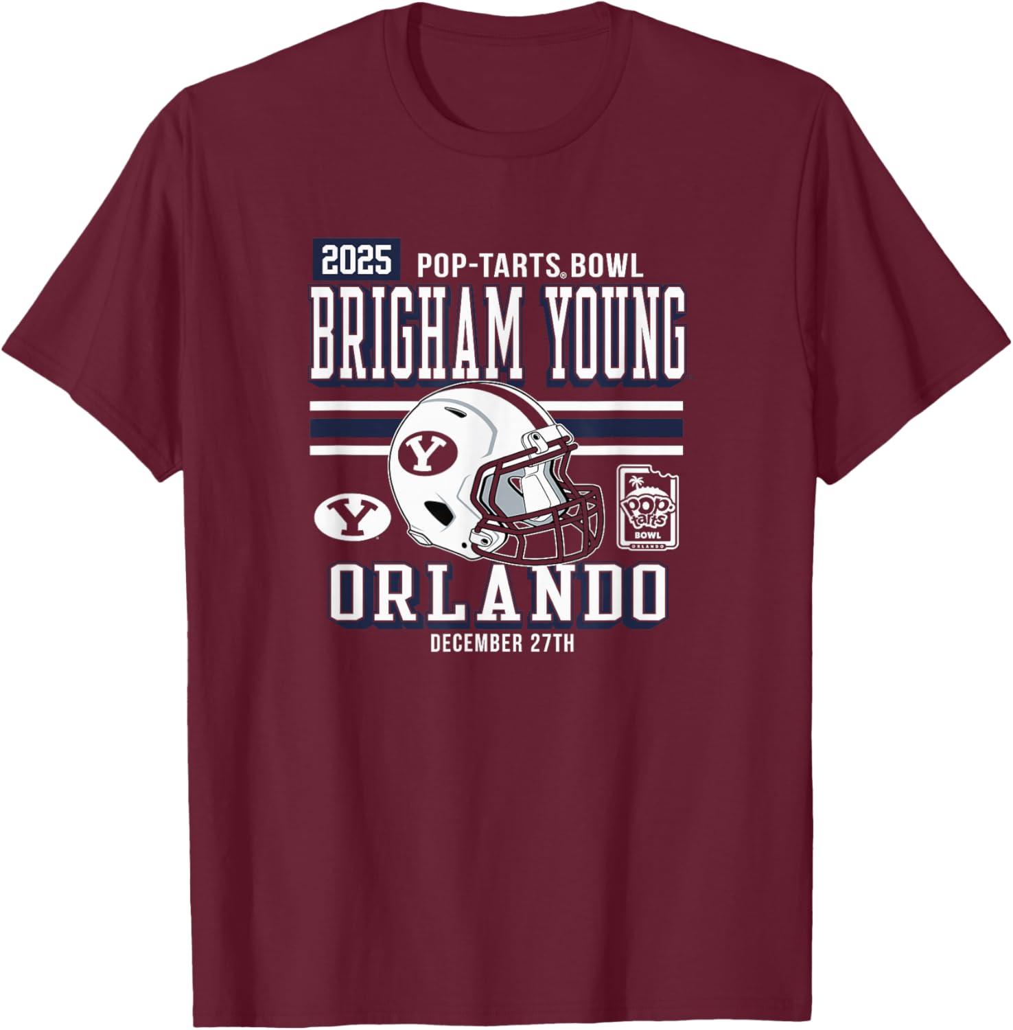 BYU Cougars Pop-Tarts Bowl 2025 Officially Licensed T-Shirt - T-Shirt | Maroon