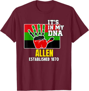 Allen, AU, Red, Black and Green HBCU T-Shirt - T-Shirt | Maroon