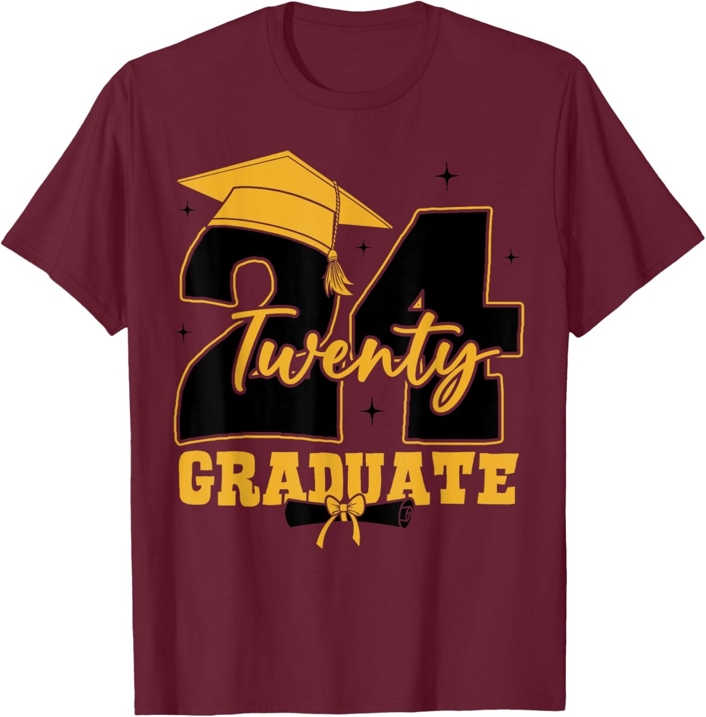 2024 Graduate Class of 2024 Senior High School Graduation T-Shirt - T-Shirt | Maroon