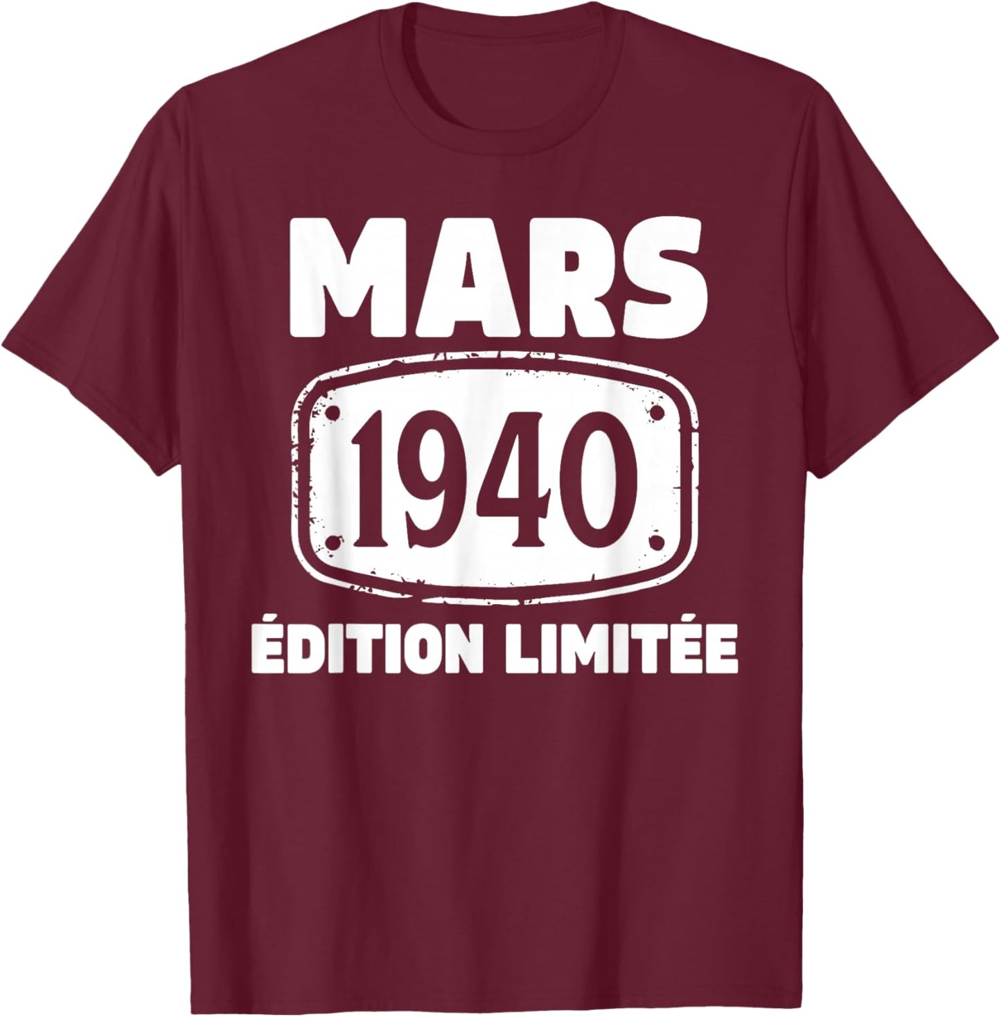 86 Ans Homme 1940 Anniversaire Mars 86 Ans Homme 1940 T-Shirt - T-Shirt | Maroon