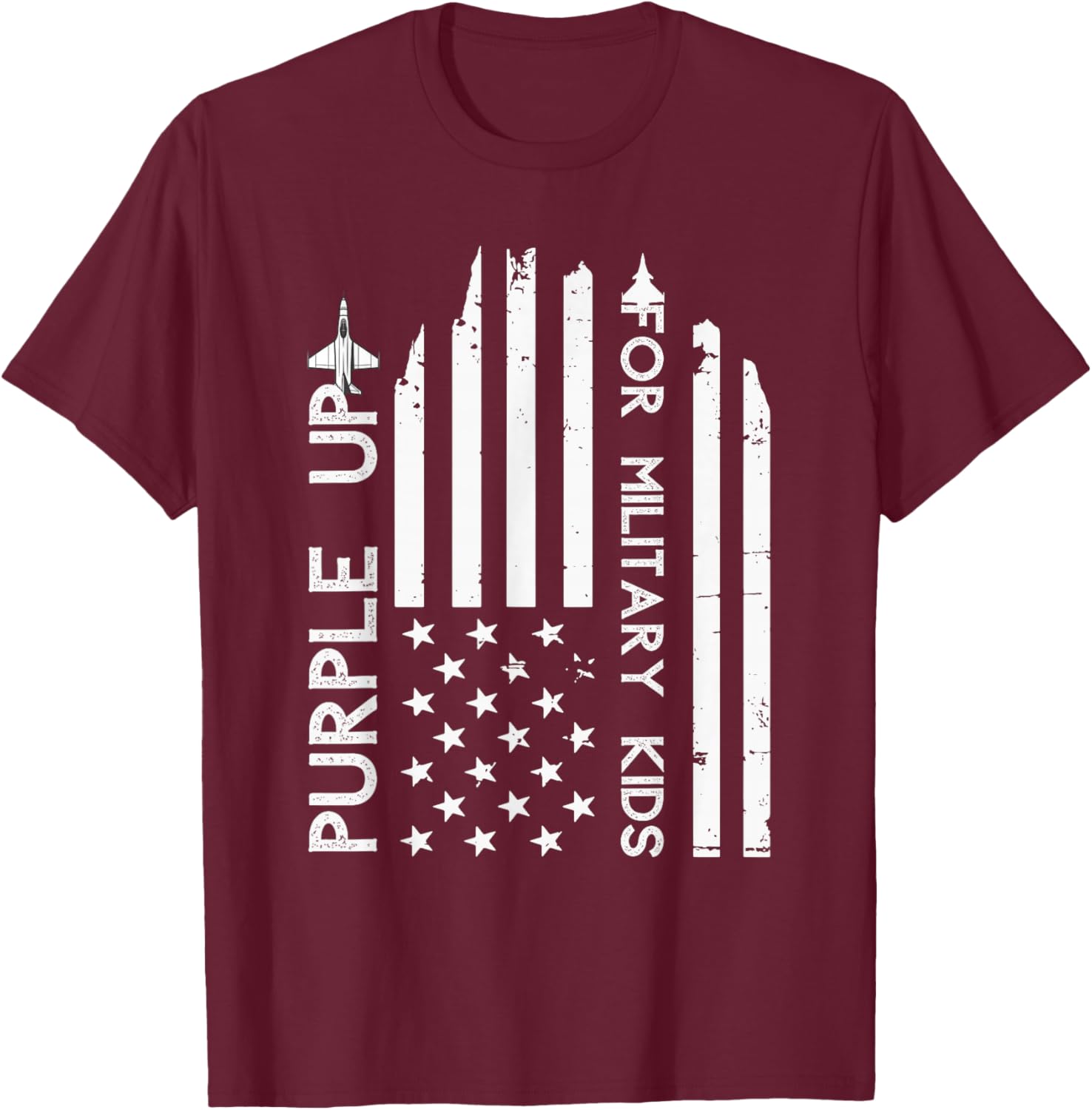 Purple Up For Military Kids Adult Shirt Military Child Month T-Shirt - T-Shirt | Maroon