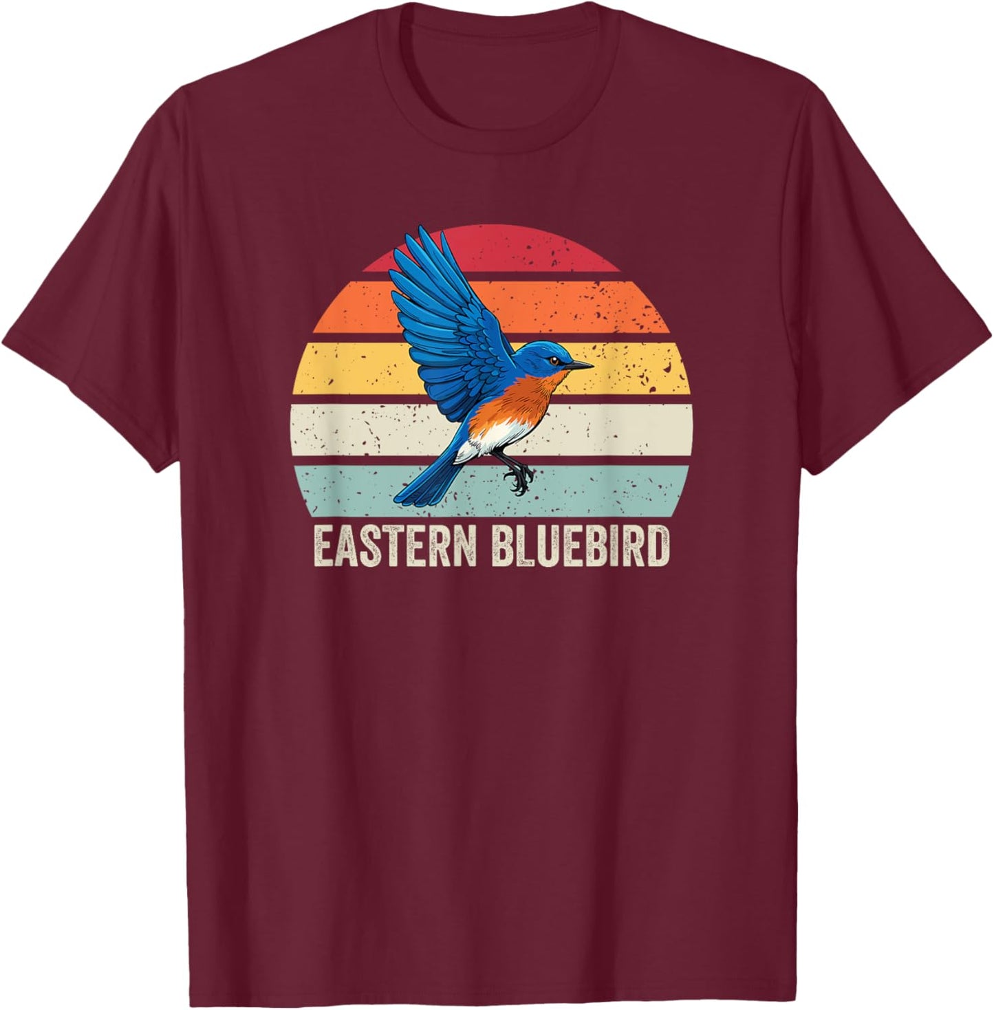 Eastern Bluebird Vintage Sunset, Eastern Bluebird T-Shirt - T-Shirt | Maroon