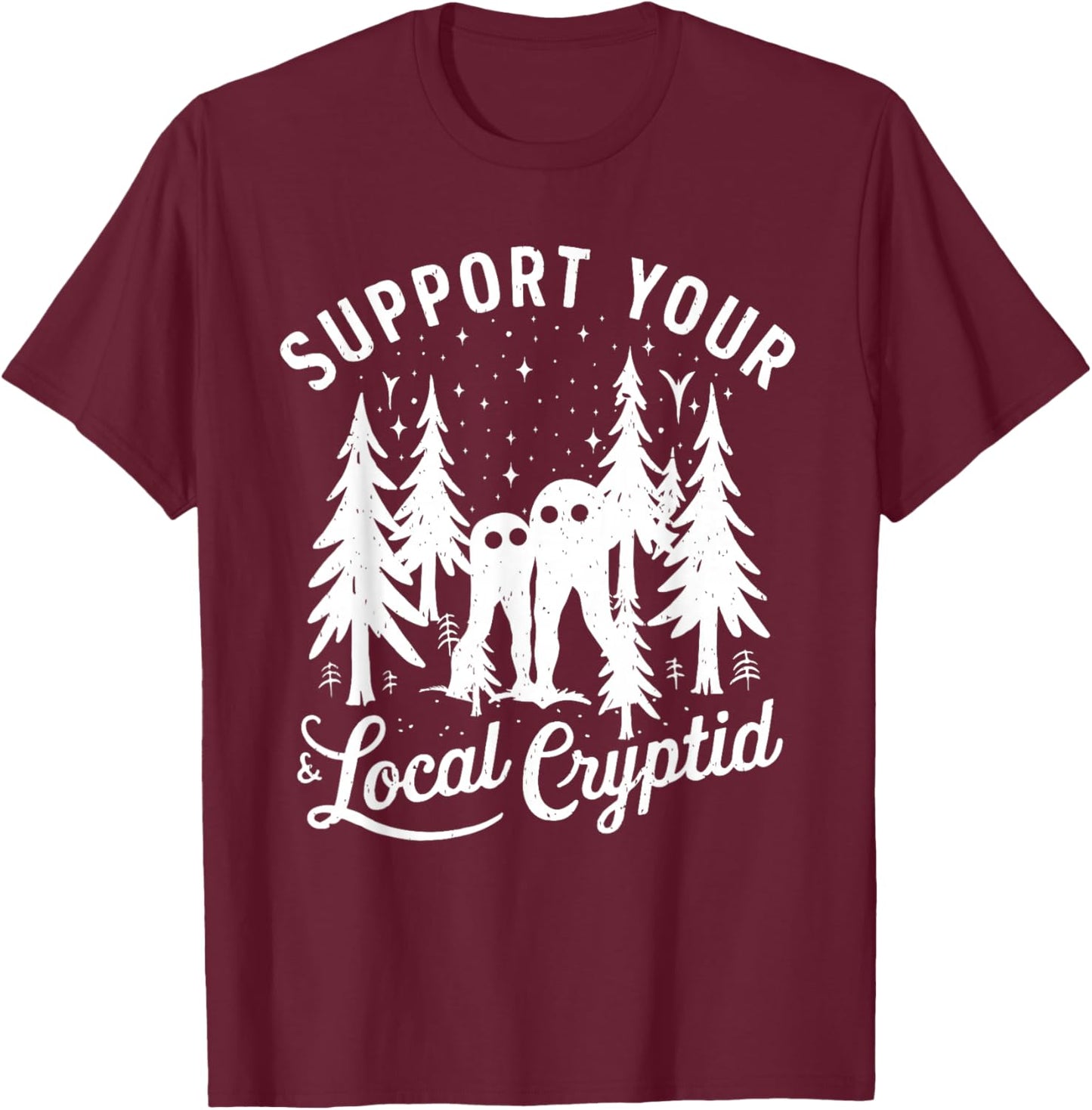 Support Your Local Cryptid Fresno Nightcrawlers T-Shirt - T-Shirt | Maroon