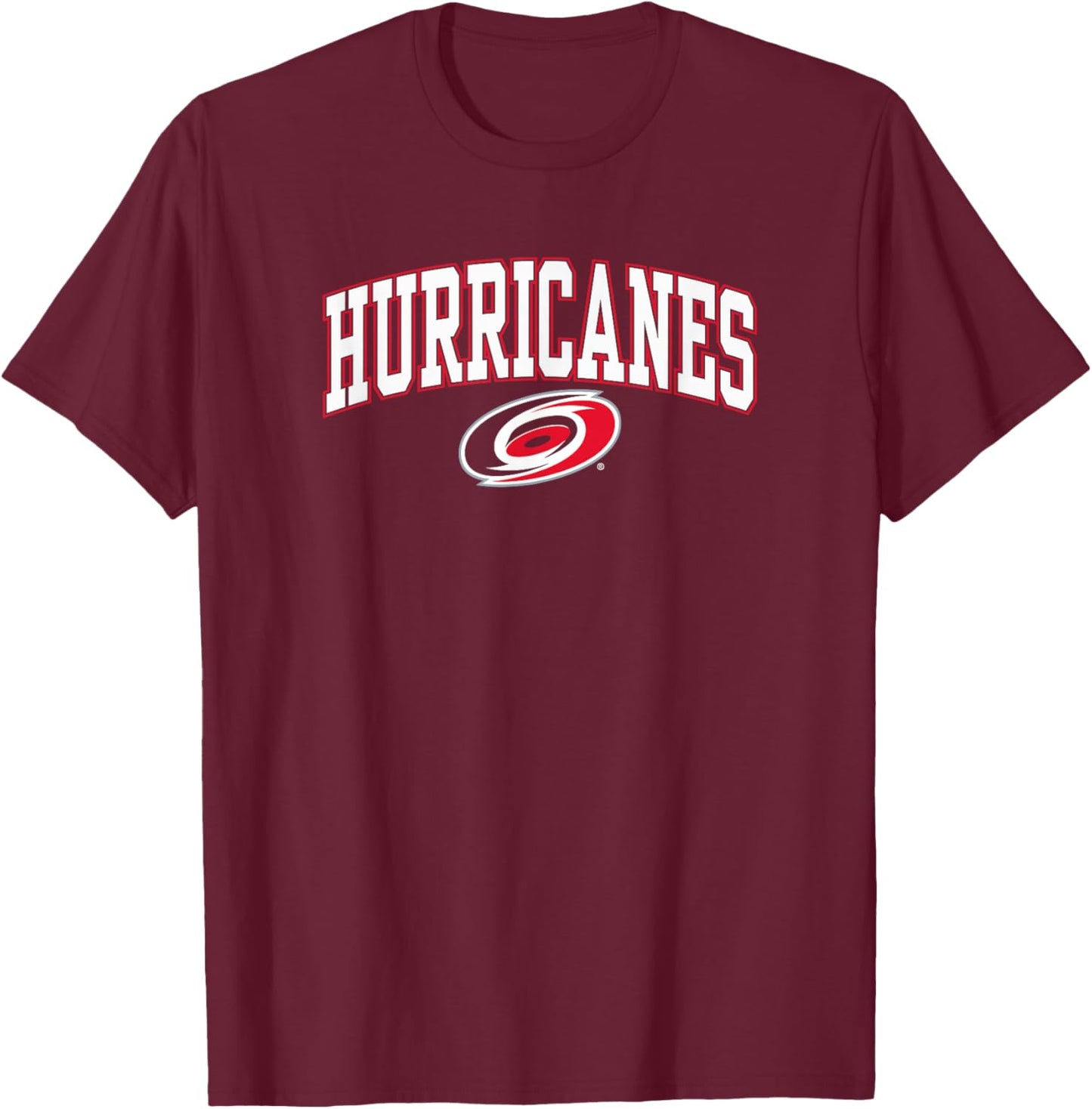 Carolina Hurricanes Arch Over Black Officially Licensed T-Shirt - T-Shirt | Maroon