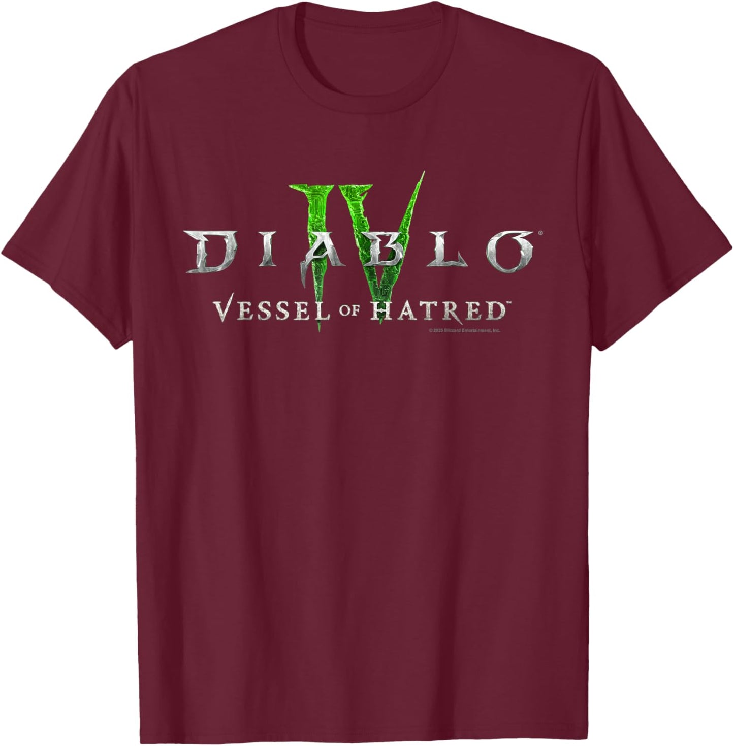 Diablo IV Vessel of Hatred Chest Logo T-Shirt - T-Shirt | Maroon