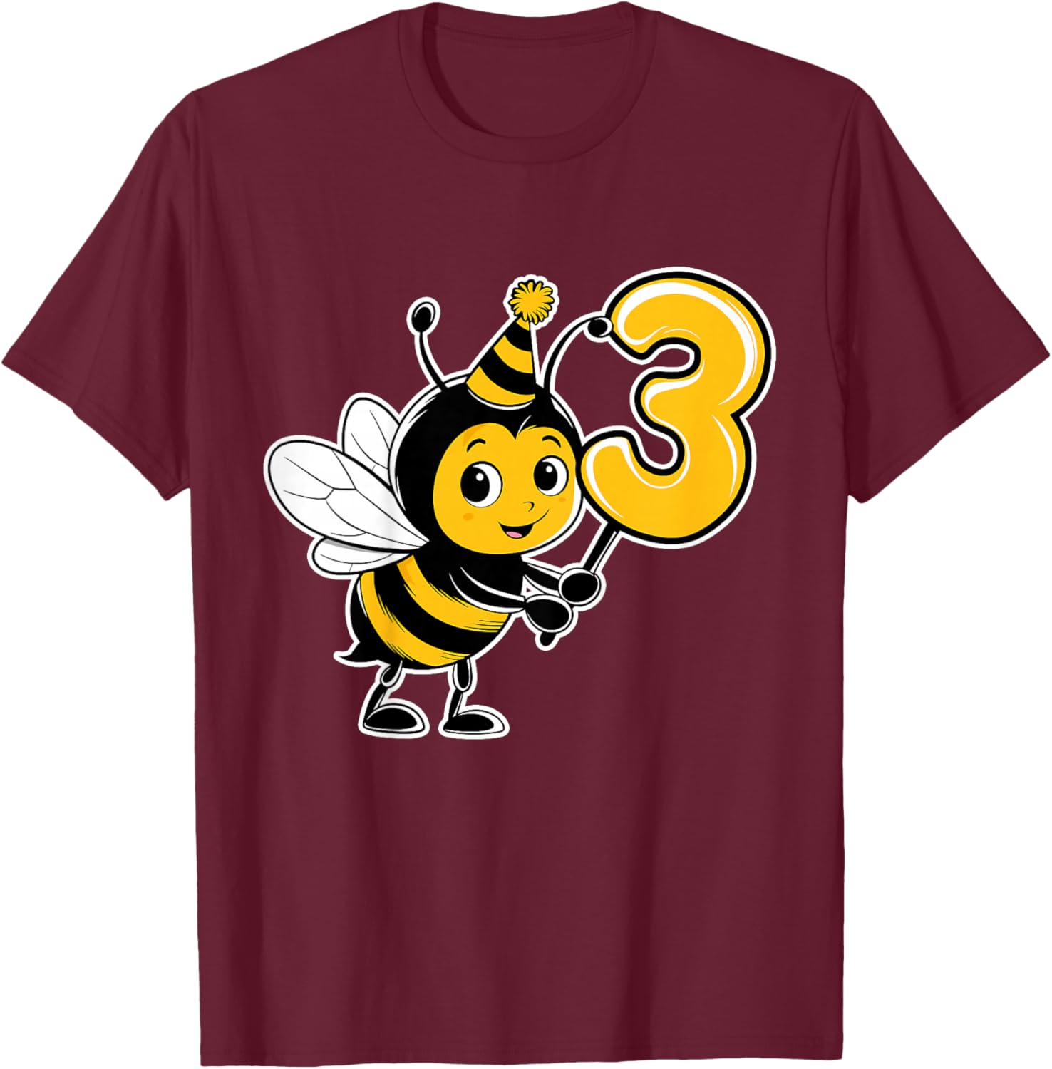 3rd Birthday Bumblebee Kids T-Shirt - T-Shirt | Maroon