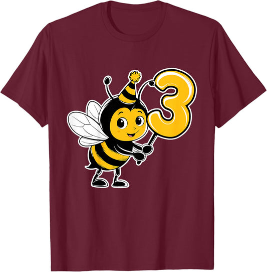 3rd Birthday Bumblebee Kids T-Shirt - T-Shirt | Maroon