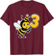 3rd Birthday Bumblebee Kids T-Shirt - T-Shirt | Maroon