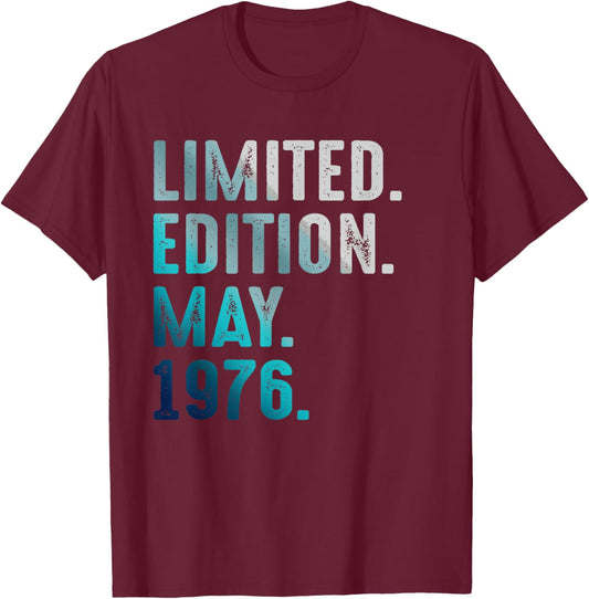 Édition limitée Mai 1976 Retro Vintage 1976 T-Shirt - T-Shirt | Maroon