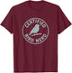 Certified Bird Nerd Funny Birdwatching T-Shirt - T-Shirt | Maroon
