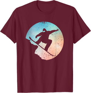 Funny Snowboarding Art Women Snowboard Snowboarder T-Shirt - T-Shirt | Maroon