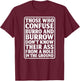 Funny Dad Joke Burro Burrow Pun Ass from Hole in The Ground T-Shirt - T-Shirt | Maroon