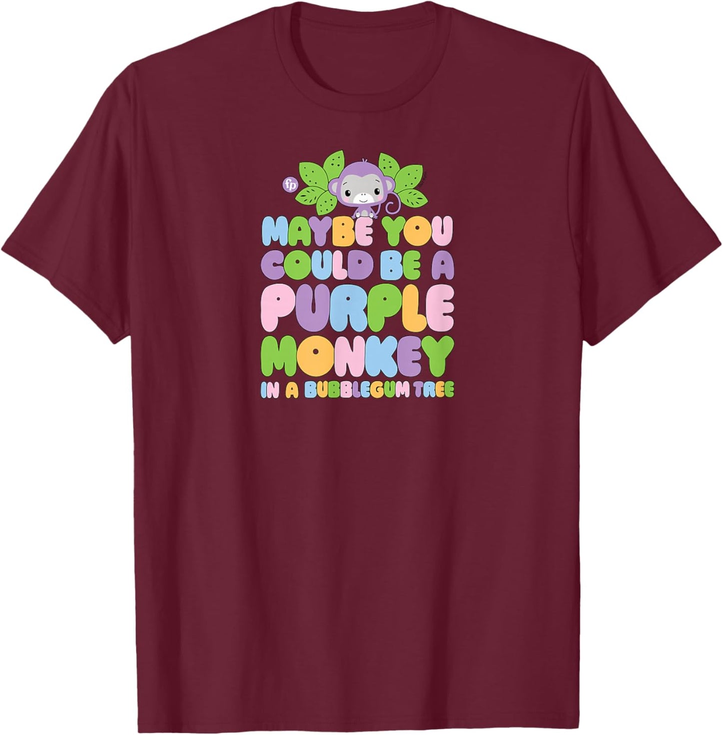 Fisher-Price Purple Monkey and Bubblegum Tree Song T-Shirt - T-Shirt | Maroon