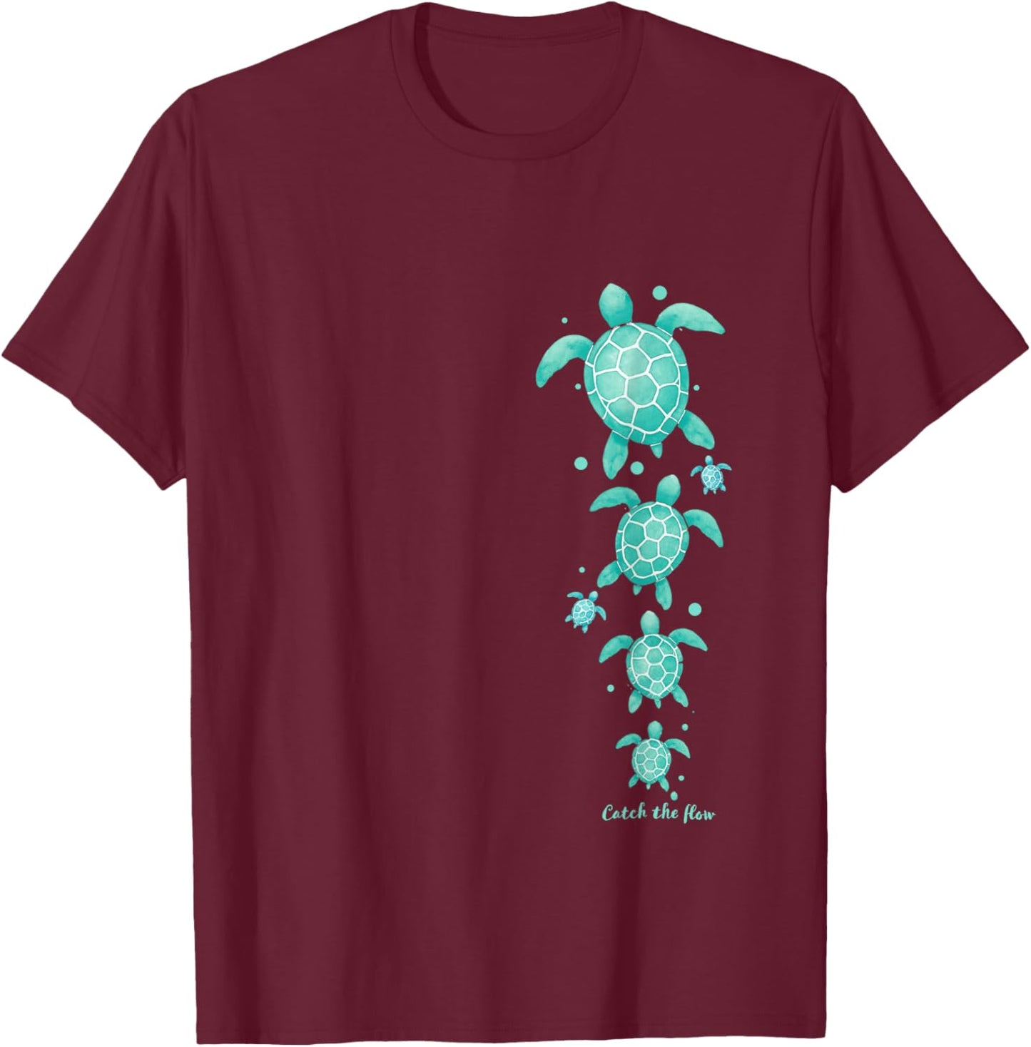 Meeresschildkröten mit Spruch T-Shirt - T-Shirt | Maroon
