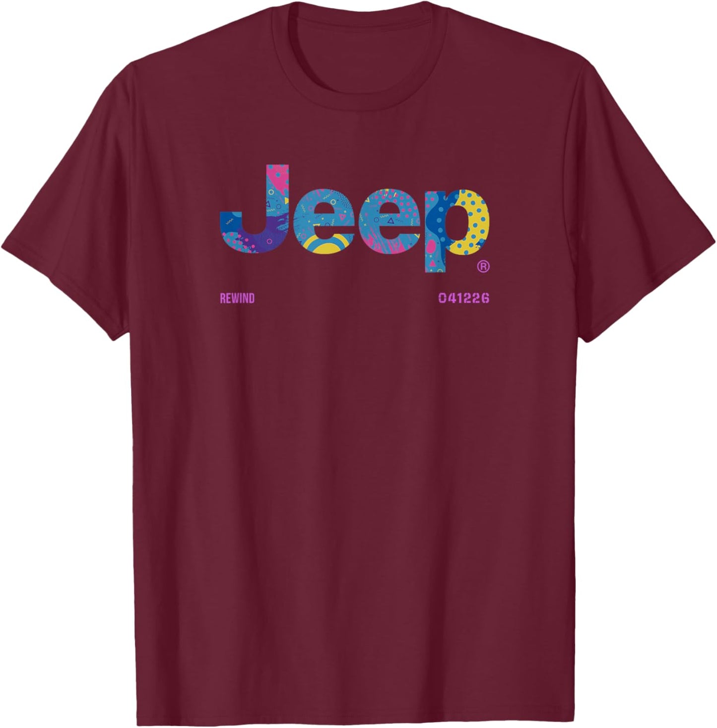 Jeep Twelve 4 Twelve Rewind Officially Licensed T-Shirt - T-Shirt | Maroon