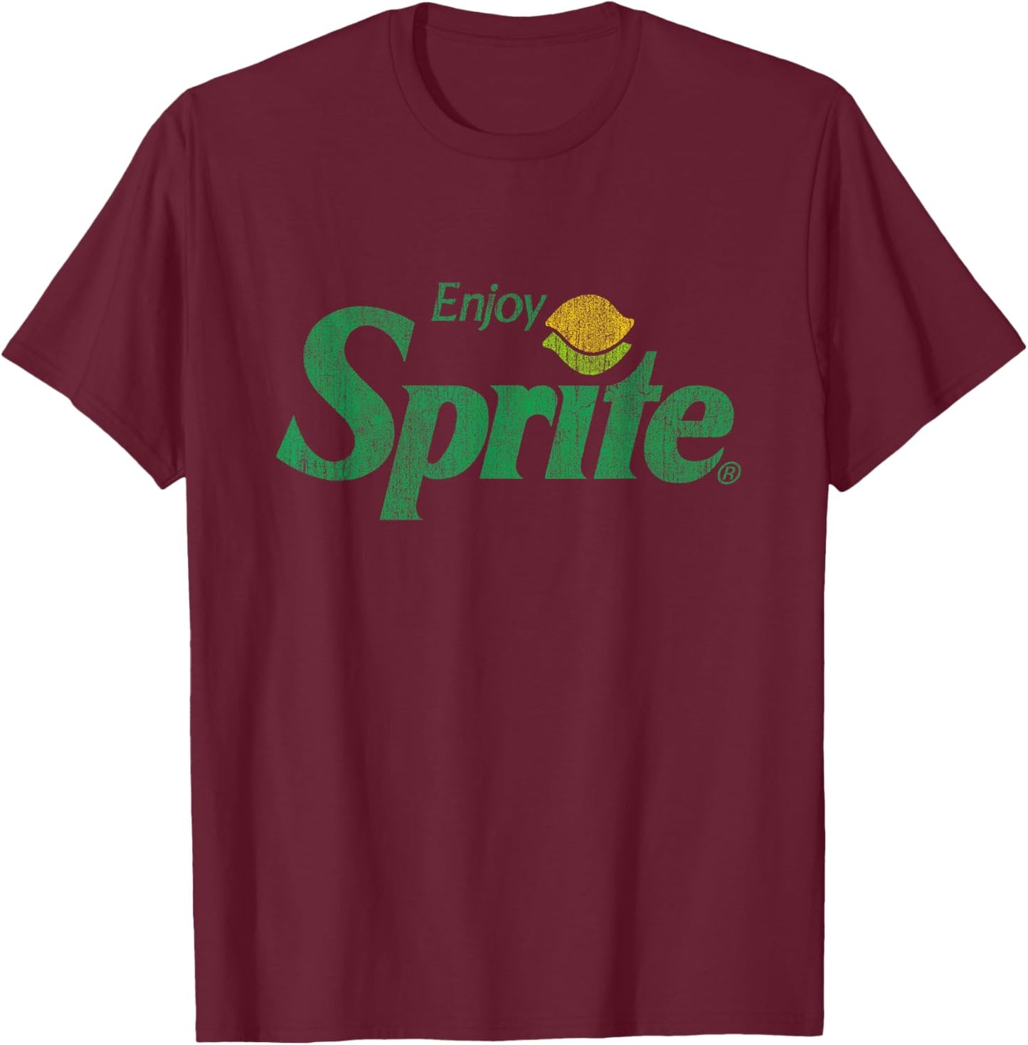 Enjoy Sprite Distressed Logo T-Shirt - T-Shirt | Maroon