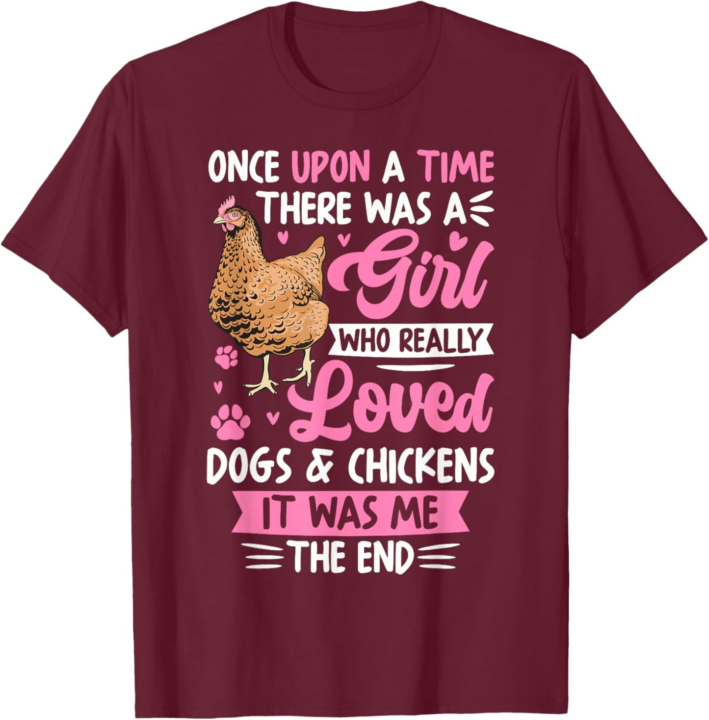 Women Chicken Shirt For Girls Chicken Dog Lover Farmer Kids T-Shirt - T-Shirt | Maroon