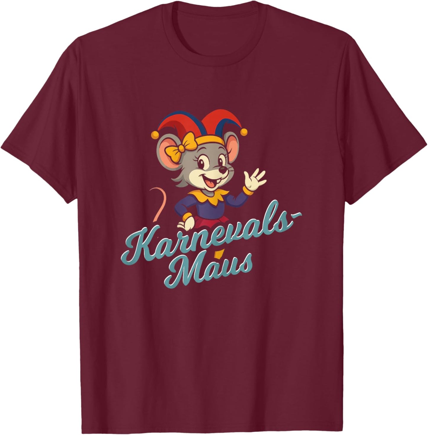 Carnival Mouse Carnival Party Outfit Carnival Fancy Dress T-Shirt - T-Shirt | Maroon