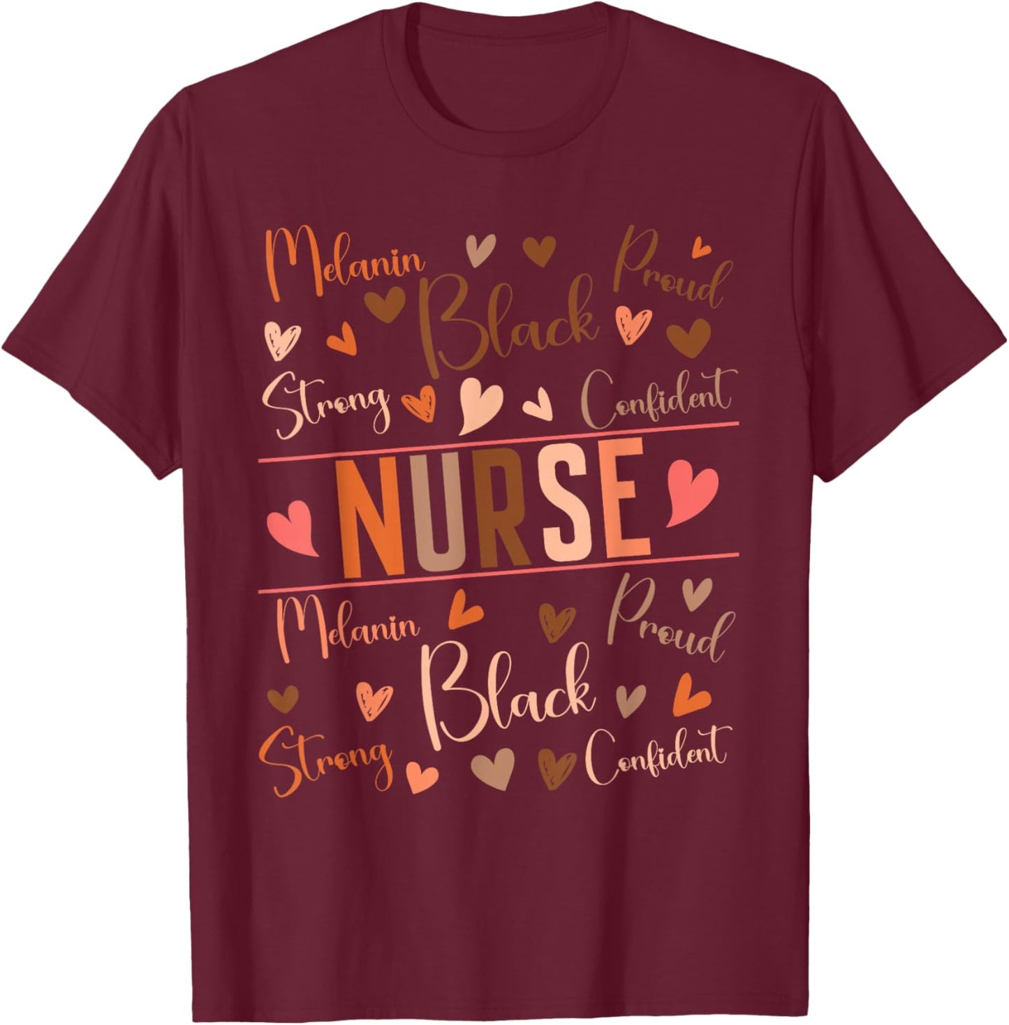 Nurse Black History Month African American Nursing Scrub T-Shirt - T-Shirt | Maroon