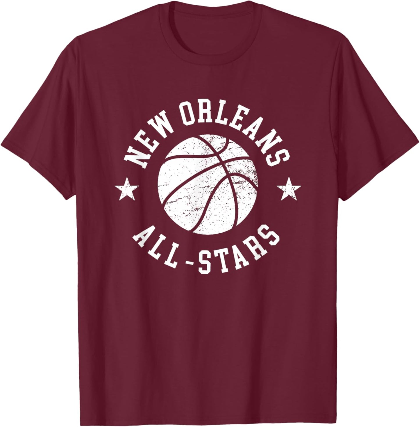 New Orleans Vintage All-Stars Retro 80s Basketball T-Shirt - T-Shirt | Maroon