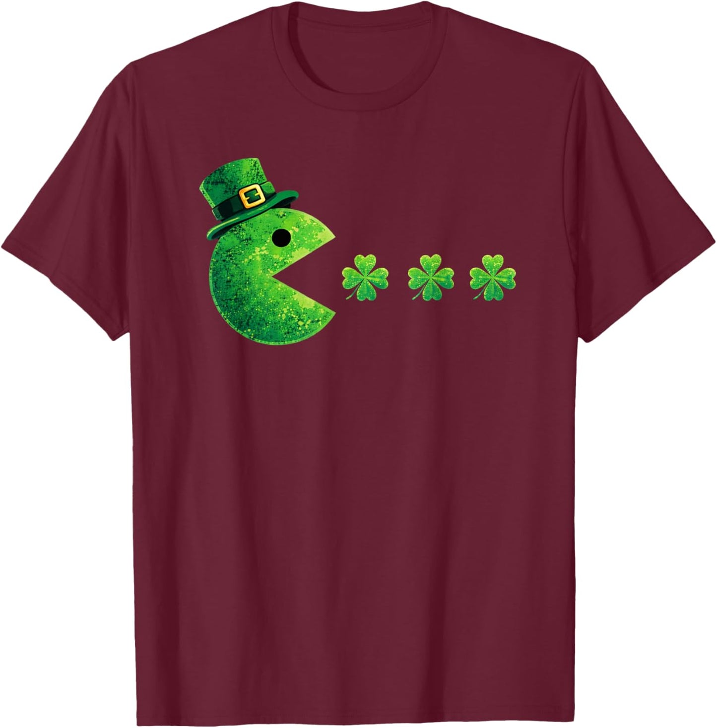 St Patrick's Day Eating Shamrock St Patrick's Day T-Shirt - T-Shirt | Maroon