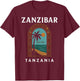Zanzibar Tanzania Retro Stone Town Island Travel African Art T-Shirt - T-Shirt | Maroon