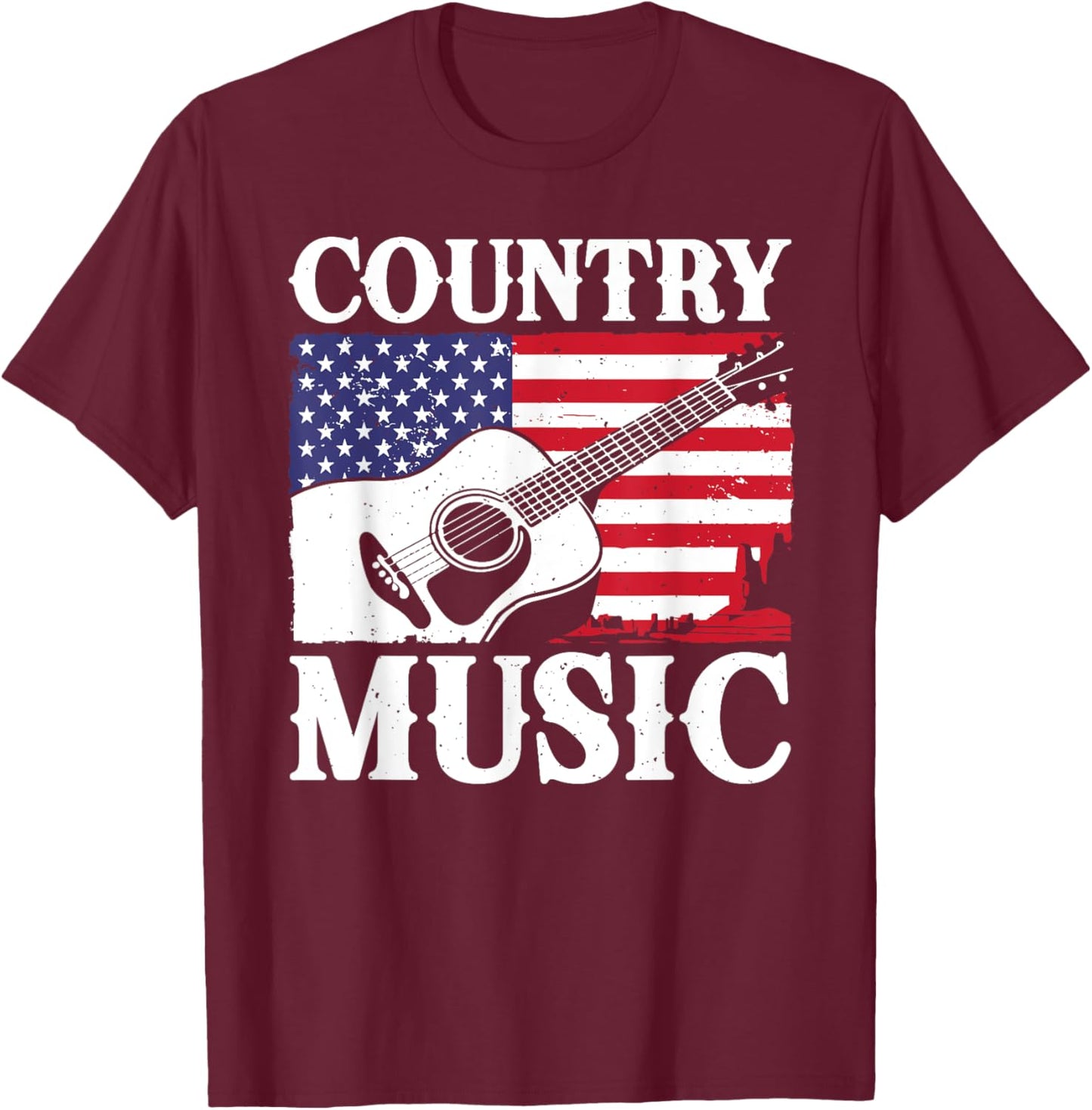 Cool Country Music Art Women Classic Country Music T-Shirt - T-Shirt | Maroon