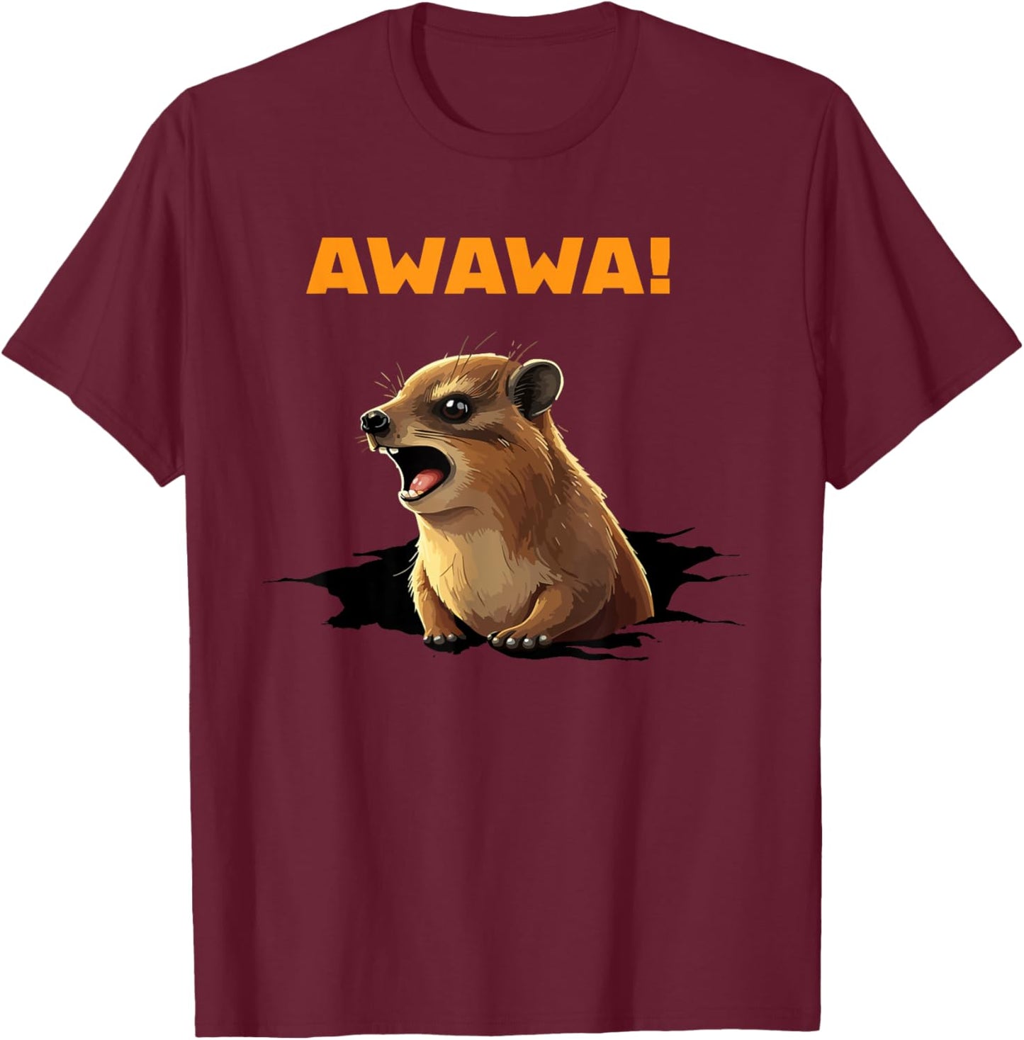 Rock Hyrax Lover Awawa Funny Groundhog Dassi T-Shirt - T-Shirt | Maroon