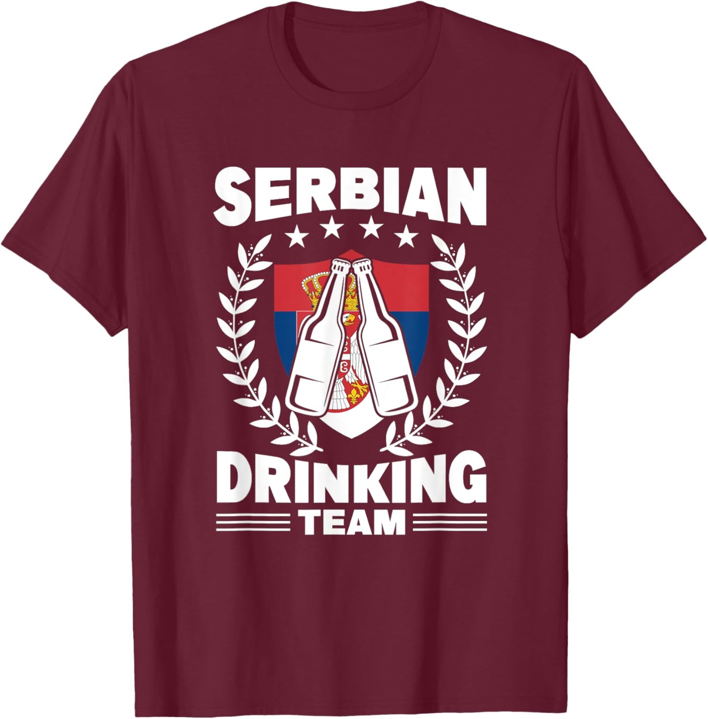 Serbian Drinking Team T-Shirt - T-Shirt | Maroon