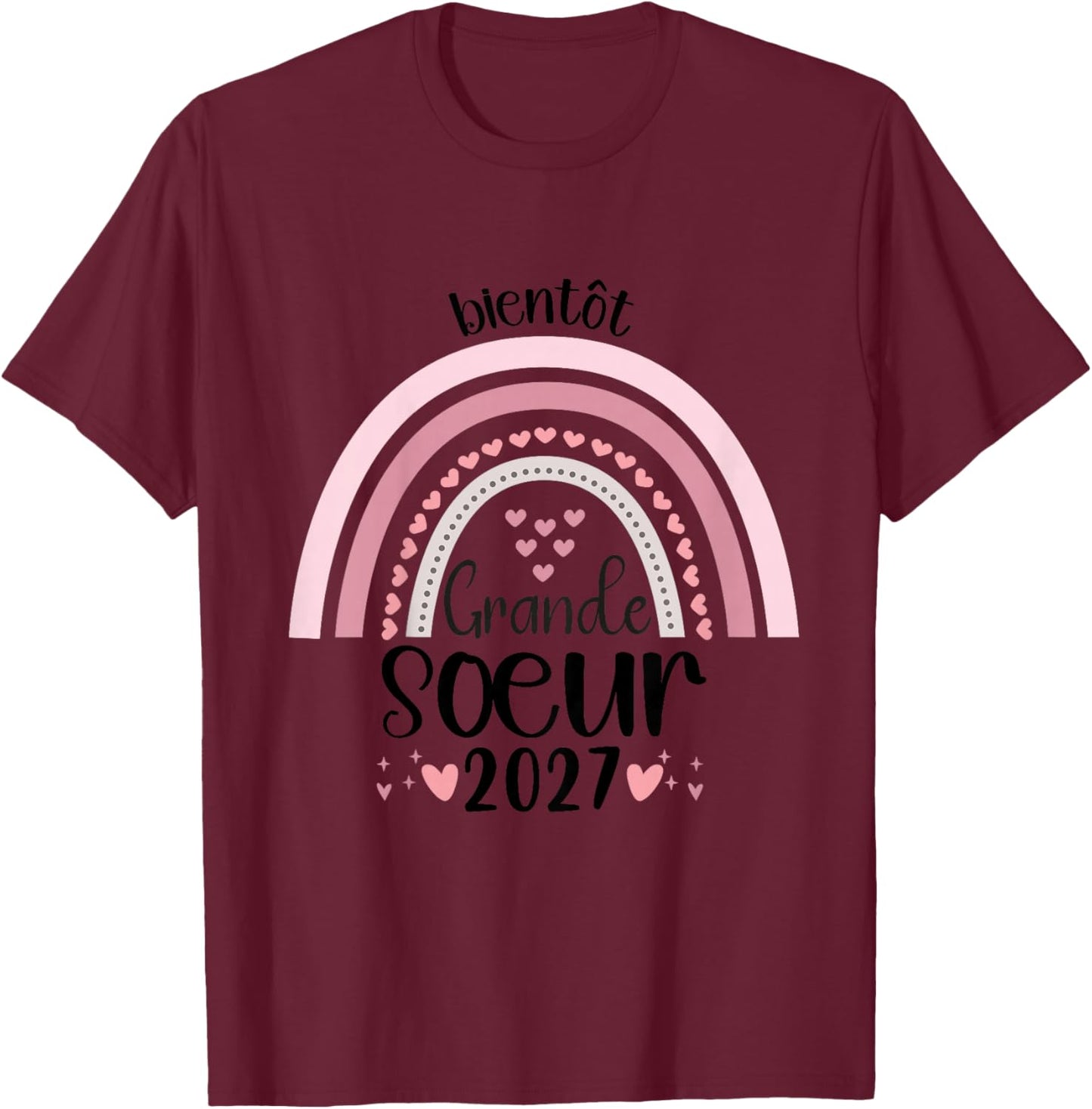 Enfant Bientot Grande Soeur 2027 Future Grande Soeur T-Shirt - T-Shirt | Maroon