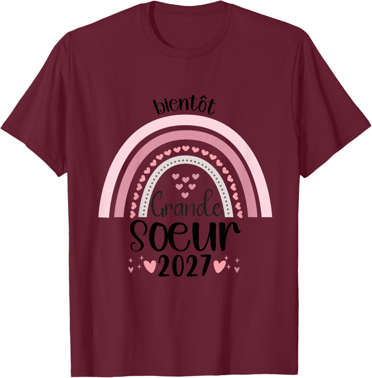Enfant Bientot Grande Soeur 2027 Future Grande Soeur T-Shirt - T-Shirt | Maroon