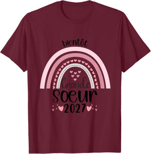 Enfant Bientot Grande Soeur 2027 Future Grande Soeur T-Shirt - T-Shirt | Maroon