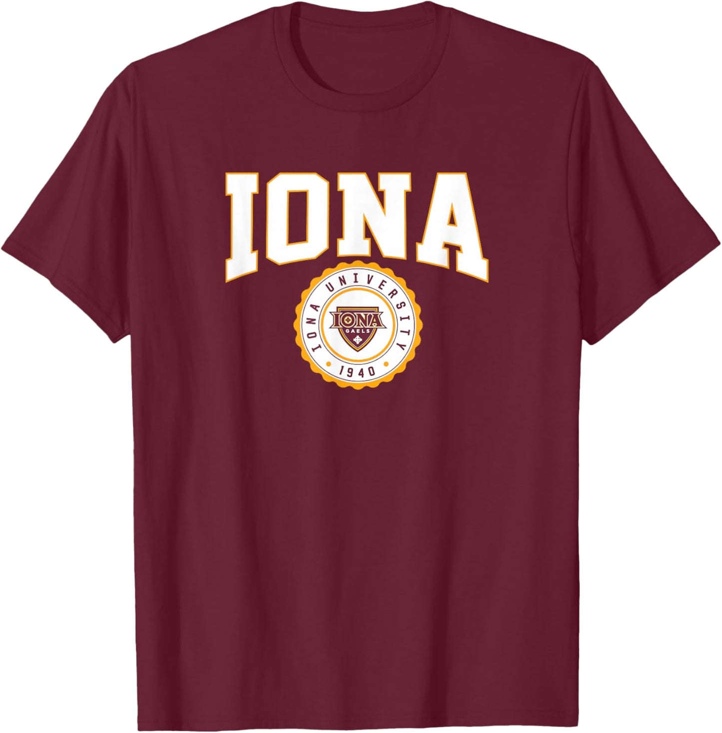 Iona University Gaels Collegiate Seal T-Shirt - T-Shirt | Maroon