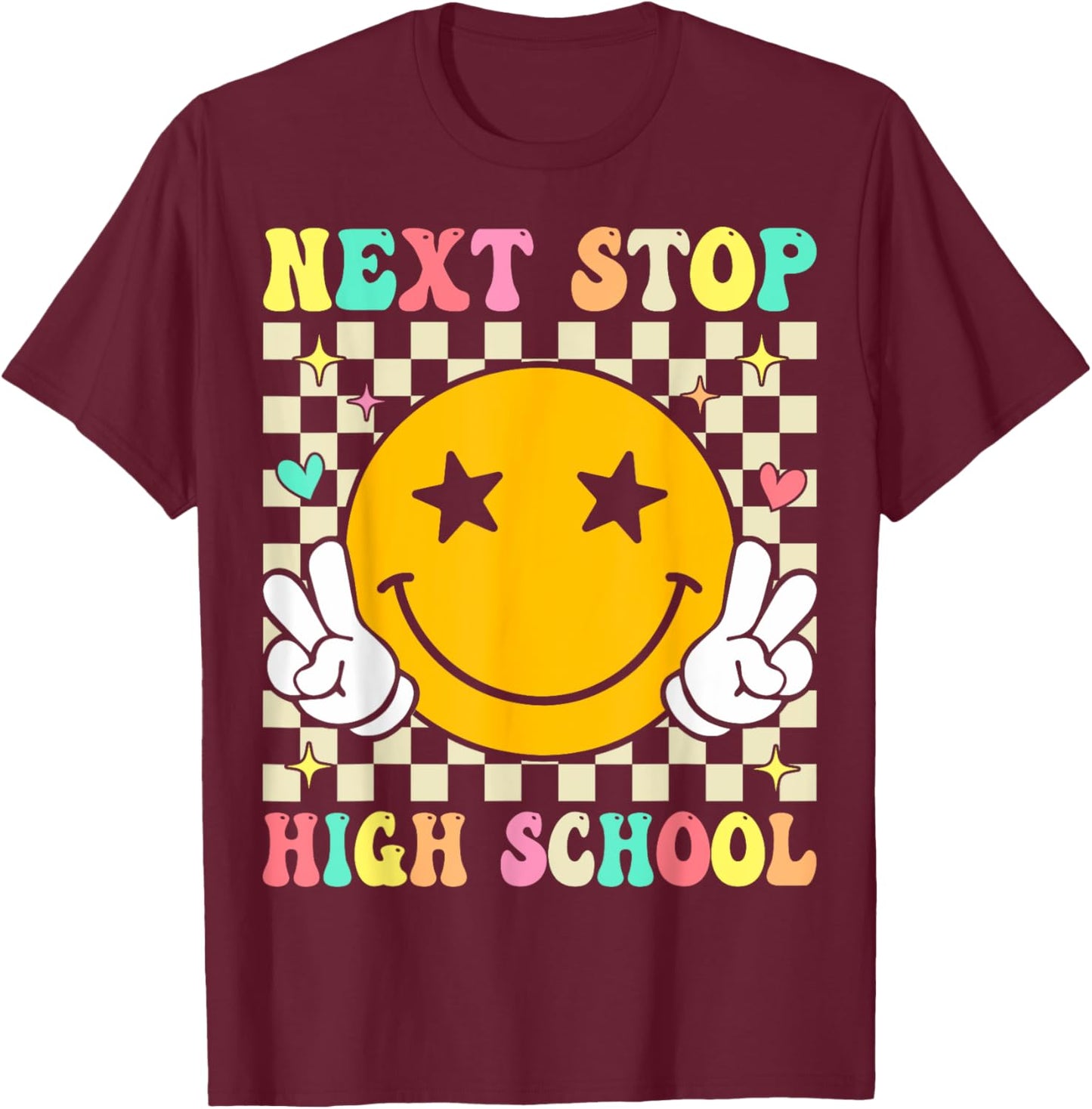 Next Stop High School Elementary School Graduation 2025 T-Shirt - T-Shirt | Maroon