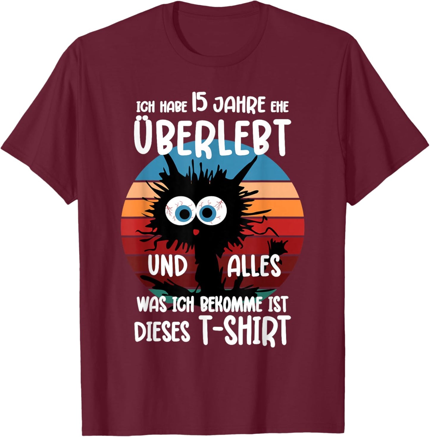 15 Years Married Crystal Wedding Anniversary T-Shirt - T-Shirt | Maroon