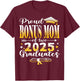 Proud Bonus Mom of two 2025 graduates twins graduation T-Shirt - T-Shirt | Maroon