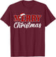 Merry Christmas Buffalo Plaid Red Santa Family Matching Xmas T-Shirt - T-Shirt | Maroon
