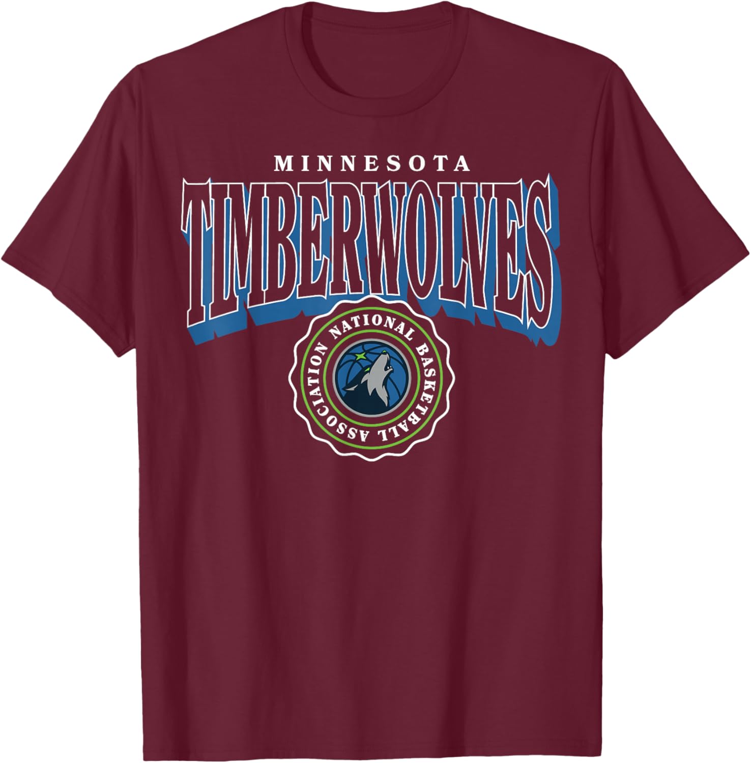 Blason bombé du Minnesota Timberwolves NBA T-Shirt - T-Shirt | Maroon