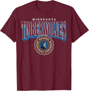 Blason bombé du Minnesota Timberwolves NBA T-Shirt - T-Shirt | Maroon