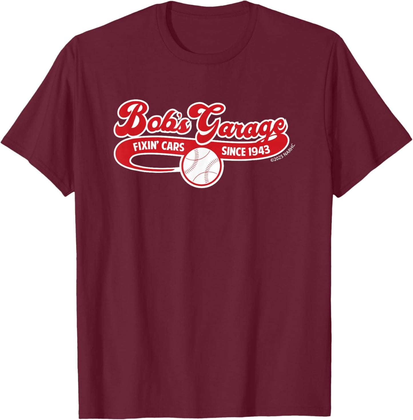 Schitt's Creek Bob's Garage Vintage Baseball T-Shirt - T-Shirt | Maroon