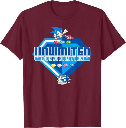 Sonic the Hedgehog - 35th Anniversary Unlimited T-Shirt - T-Shirt | Maroon