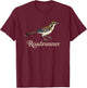 Bird Roadrunner Vintage Illustration, Roadrunner Script T-Shirt - T-Shirt | Maroon