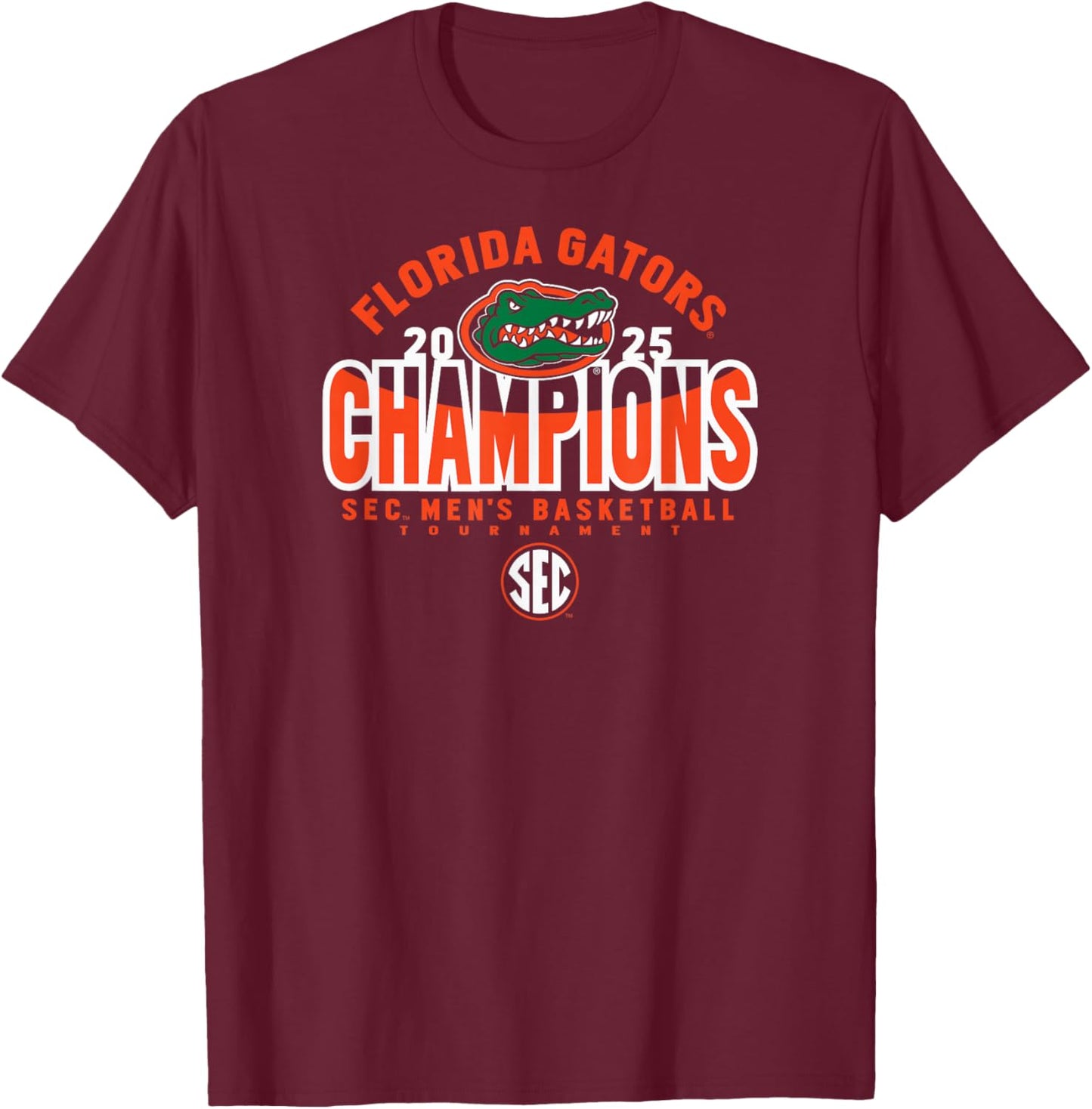Florida Gators Men's Basketball SEC Champs 2025 Royal T-Shirt - T-Shirt | Maroon