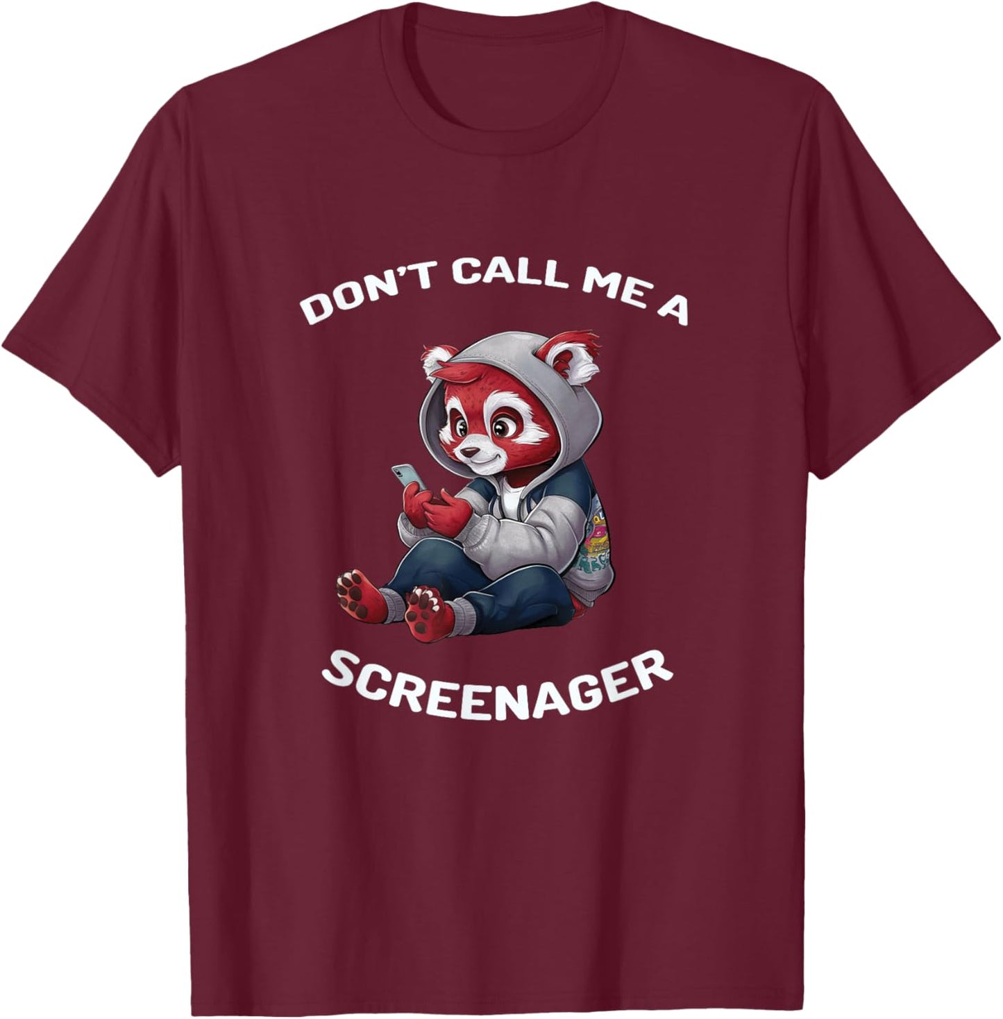 Funny Don't Call Me A Screenager Teenager Design T-Shirt - T-Shirt | Maroon